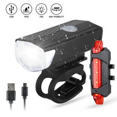 산악 자전거 전조등 미등 야간 탑승 USB 충전 조명등 라이딩 장비 전조등 부품, [01] Light Set, 1개