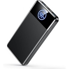 [2023 Thin Model/33 800 mAh 대용량] 모바일 배터리 22.5 W/20 W 급속 충전 3개 기기 동시 충전 PSE 기술 표준 LCD 디스플레이 최대, Black