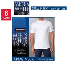 코스트코 커클랜드 남성 면 라운드 티셔츠 6매 (S M L XL) 레이어드 무지 면티 티셔츠 / 이너 반팔 티셔츠
