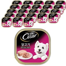  시저 반려견 주식캔 연어와 감자, 닭고기, 100g, 48개입 