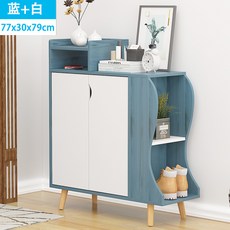 북유럽풍 모즈 나비장 베란다 가정용 대용량 구두걸이, 조립 사층 블루 _화이트