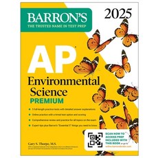 (영문도서) AP Environmental Science Premium 2025: 5 Practice Tests + Comprehensive Review + Online Practice Paperback, Barrons Educational Services, English, 9781506291895