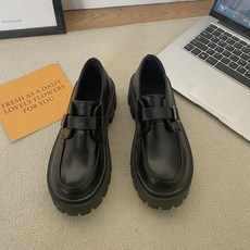 KORELAN 둥근 머리 jk 작은 구두 여 춘추 영륜 바람 두꺼운 바닥 송편 러플 신발 마리 진 단화복고 구두 여 굵은 굽 벨트 단추 일계 신발마리 진 두꺼운 바닥 싱글 신