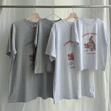 나잇베베 어덜트 토끼반팔티 키즈 주니어 상의 등원룩 데일리룩 커플룩 패밀리룩 가족단체티