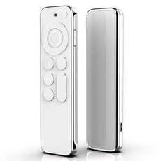 deftprocase Fancan-TPU 소프트 케이스 애플 tv와 호환 가능 4k 2021 리모컨 스크래치 방지 드롭 보호-실버 엣지 투 02 White