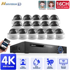 16CH 4K 운동 검측 DVR 안전 카메라 시스템 세트 8MP AHD 카메라 적외선 실외 방수 CCTV 영상 감시 DVR 장치 P2P, 없다, 미국 플러그, 16채널 DVR 16캠, 1개 - dvr16ch