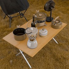 [마운틴하이커] 원액션 접이식 뱀부 테이블 캠핑 휴대용 탁자
