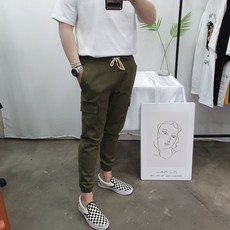 굿데이마이트 남성용 스판 밴딩 카고 조거팬츠 건빵바지