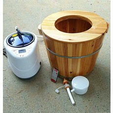 가정용 편백나무 히노끼 건식 스팀 임산부 좌욕기 좌훈기 추천, C.높이30CM+둥근뚜껑+훈증기개