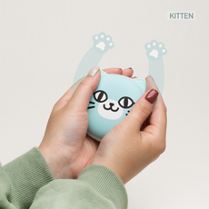 아이리버 손목스트랩있는 휴대용 충전식 보조배터리 전기 손난로 LED 수면등, 민트 KITTEN