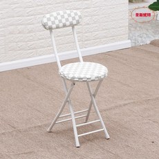 (관부가세포함) 1인용안락의자 Folding chairs portable stool adult leather armchair home computer chair dining chair simpl-630783688286, 두꺼운 스폰지 흰색 격자 의자one size
