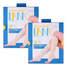  라인이 나오는 라나핏 의료용 압박밴드 스타킹 2p, 종아리발등 베이지 M, 2개 