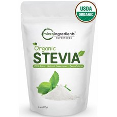 Pure Stevia Powder 스테비아 분말 설탕 대체제 227g, 1