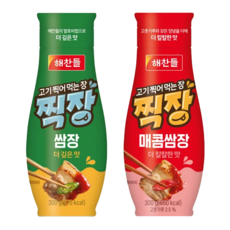 CJ제일제당 해찬들 찍장 300g ( 쌈장 1개 + 매콤쌈장 1개 ) / 튜브형