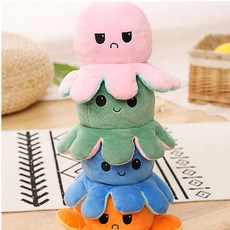 더블에이비 KC인증 반전 양면 문어 애착 인형 SNS 틱톡 20cm, 갈홍문어