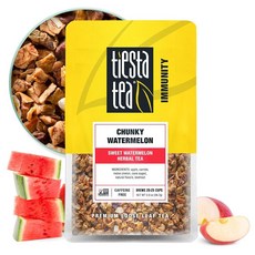 [해외직구] Tiesta Tea - 너티 아몬드 크림 루스 리프 시나몬 아몬드 허브티 카페인 없음 핫 & 아이스 티 53.9g(1.9온스) 파우치 - 25컵 천연 맛 인, 청키 워터멜론, Pouch - 25 Cups, 1개, 1개입
