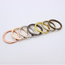 아유디 납작 더블오링 열쇠고리 키링 부자재 DIY 만들기, 1개, 로즈골드