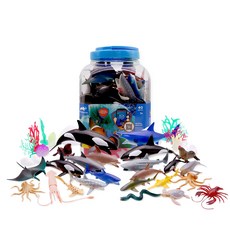 ANIMAL PLANET 海洋動物公仔方形桶 40p 套組, 1套