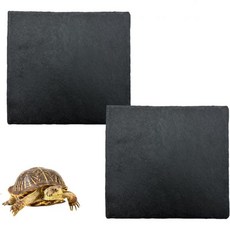 파충류 목욕 플랫폼 2Pcs 11.8 거북이 바위판 슬레이트 먹이 음식 접시 그릇 바위 휴식 테라스 카멜레온 도마뱀 수염 용 뱀 개구리 뉴트 30CM, 6.0''/15CM, 2개