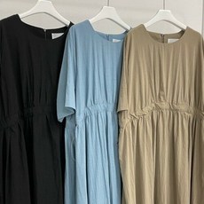 HS라이프 원피스 OPS 여름 반팔 드레스 홈웨어 하객룩 오피스 빅사이즈 리본 스트랩 바스락