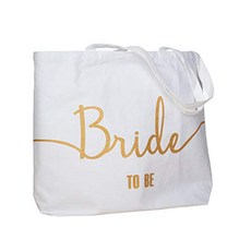 ElegantPark Bride to Be Jumbo Tote Bag Wedding Bridal Shower Gifts Canvas 100% Cotton Interior Pocke, 1개