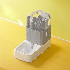 반려동물 반려견 자동 급식기 애완견 사료 먹이 물 급수 공급기 반려동 그릇 고양이 디펜서 . 대용량 개 식수 분수, 5) Gray Water Feeder - 3.5l, 1개
