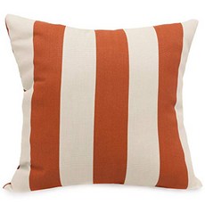 Majestic Home Goods Burnt Orange Vertical Stripe Indoor / Outdoor Large Pillow 20” L x 8” W x 20” H, 1
