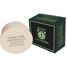 Henry Cavendish 유칼립투스 민트 면도 비누 시어 버터 및 코코넛 오일. 오래 지속되는 107.7g(3.5온스) 퍽 리필. 히말라야 향. 천연 성분. 풍부한 거품