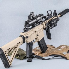 하이엔드 M4A1 탄피배출 전동 너프건 배그 키덜트, m4a1 샌드 업그레이드 버전(너프건아님), 탄약가방2개 + 표적 - xtreamerav-m4