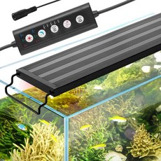 VEVOR 수족관 조명 10W 풀 스펙트럼 어항 조명 5단계 조절 가능한 밝기 조절 가능한 타이머 및 전원 차단 메모리 1218인치 담수 어항용 ABS 쉘 확장 브래킷 포함, 12-18" ABS, 1개