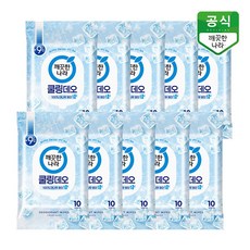 깨끗한나라 페퍼민트 쿨링 데오시트 물티슈 휴대 10매 x 10팩, 10개