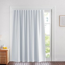 NICETOWN Room Dividers 헤비 커튼 스크린 파티션 접착 트랙 포함 너비 2.5m(8.3피트) x 길이 2.1m(7피트) 그레이 화이트 기능 단열 암막 파, 그레이쉬 화이트