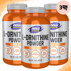 나우푸드 오르니틴 파우더 오르니틴염산염 L오르니틴 Ornithine 분말 227g 3팩, 3개