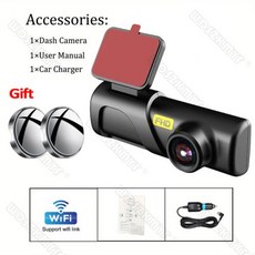 차량용 미러 블랙 WIFI 무료 차량용 비디오 1440P 액세서리 제어 카메라 앱 캠 자동차 Dvr 대시 녹음기 박스, 2) 1440PWIFI 32G