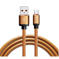 레더스 가죽 고속충전 케이블 C타입 2m, 브라운, 3개