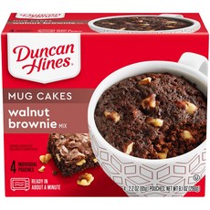 Duncan Hines Mug Cakes Walnut Brownie Mix 4 - 2.2 OZ Pouches, 4개, 62g