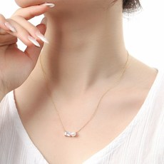 [비쥬홀릭] 실버925 진주 골드 체인 여성 목걸이