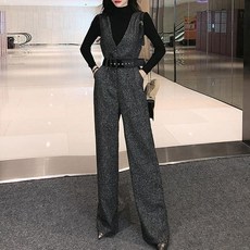 비니달려 A8SIRS5Z 여성 멜빵바지 모직 점프슈트 팬츠 빅사이즈 가을겨울