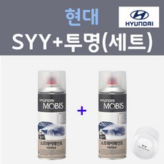 현대 SYY 썬플라워 컬러스프레이 + 모투명마감용스프레이 자동차 카 페인트 200ml