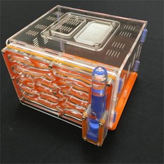 큰9 가지 색상 사용 가능 DIY 수분 공급 영역 개미 둥지 농장 아크릴 곤충 빌라 애완 동물 매니아 집, [01] M, [03] orange, 1개