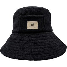 Totonoi Japan [Totonoi Japan] 사우나 해트 타월 빨 수 있다 맨즈 레이디스 햇 세탁 가능 챙 부착 블랙 Free Size, 1개