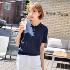 [마이더스비] 도이 여름 카라 반팔 니트 리뷰후기