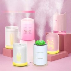 차량용가습기 자동차물보충스프레이 공기가습 LED야간조명 USB차량용휴대용야간조명 260ml 미니 탁상용가정용휴대용가습기, R7 사슴 화이트