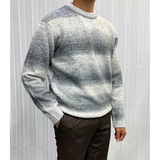 바쏘옴므 24FW 그라데이션 그레이 라운드 울니트 스웨터 WSX3WR79