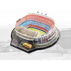 영국직송 어른 또는 어린이를 위한 3D 퍼즐 유럽 축구 경기장 컬러풀한 모델 랜드마크 선물(Camp Nou), 단일옵션, 1