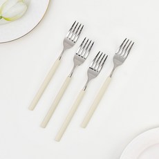 보테 올스텐 컬러 포크, 4개, 아이보리