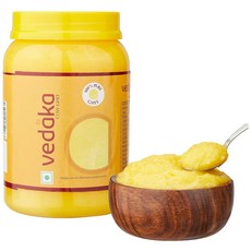 인도정품 풍부한 향기가 나는 Vedaka Desi Cow Ghee 1L 기(Ghee) 정베 버터, 1리터(1팩), 1개
