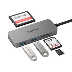 넥스트 C타입 멀티허브 USB3.0 2포트/SD/MicroSD/CF 카드리더, 9713TCU3 (1년 무상A/S), 그레이, 1개