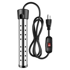 욕조 용 스테인레스 스틸 가드 버킷 온수기 가열 막대가있는 휴대용 1500W 전기 침수 온수기, 1개