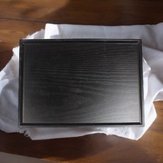 검정무늬목직쟁반(일반 논슬립) (대) (DS-9-45), 검정무늬목직쟁반(논슬립) (대) (DS-9-45), 1개